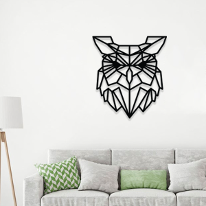 Hiasan Seni Dinding Burung Hantu Geometris